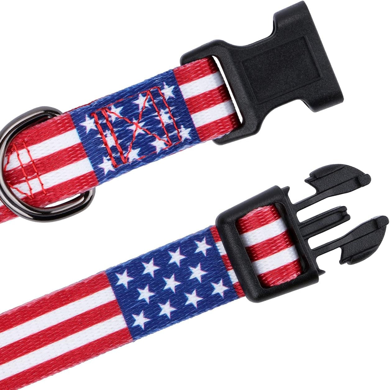 American Flag Dog Collar Independence Day Fourth of July the Great America Dog Collars M(Neck 13.1"-19", Width 3/4")